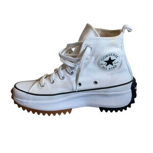Converse Run Star Hike Platform High Top Sneakers White Canvas Lug Sole 5.5M |7W